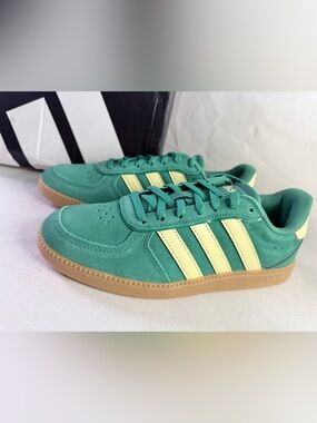 adidas Breaknet Sleek Green Suede Sneakers Ladies 7 Youth 5.5 JS5053 New in Box